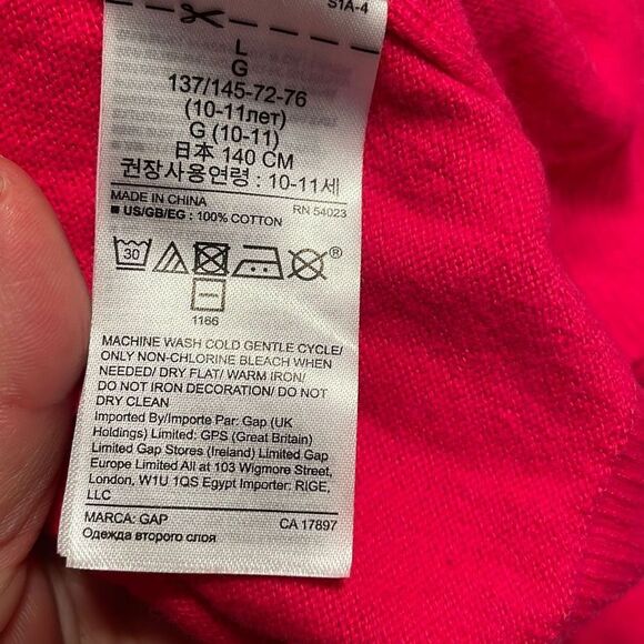 EUC Gap Kids Pink Fuchsia Sequin Flip Star Sweater - Large - Picture 5 of 5